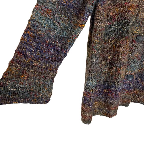 Habitat Clothes To Live In Cardigan Sweater Marled Confetti Gray L bv - Picture 3 of 8